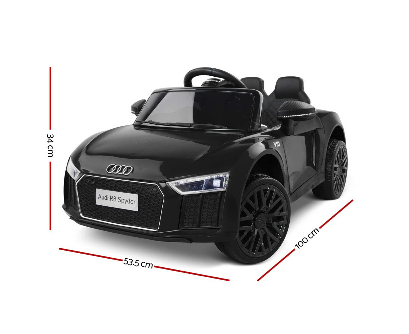 Kids Ride on Car  Licensed R8 Battery Electric Toy Black Remote 12V Cars